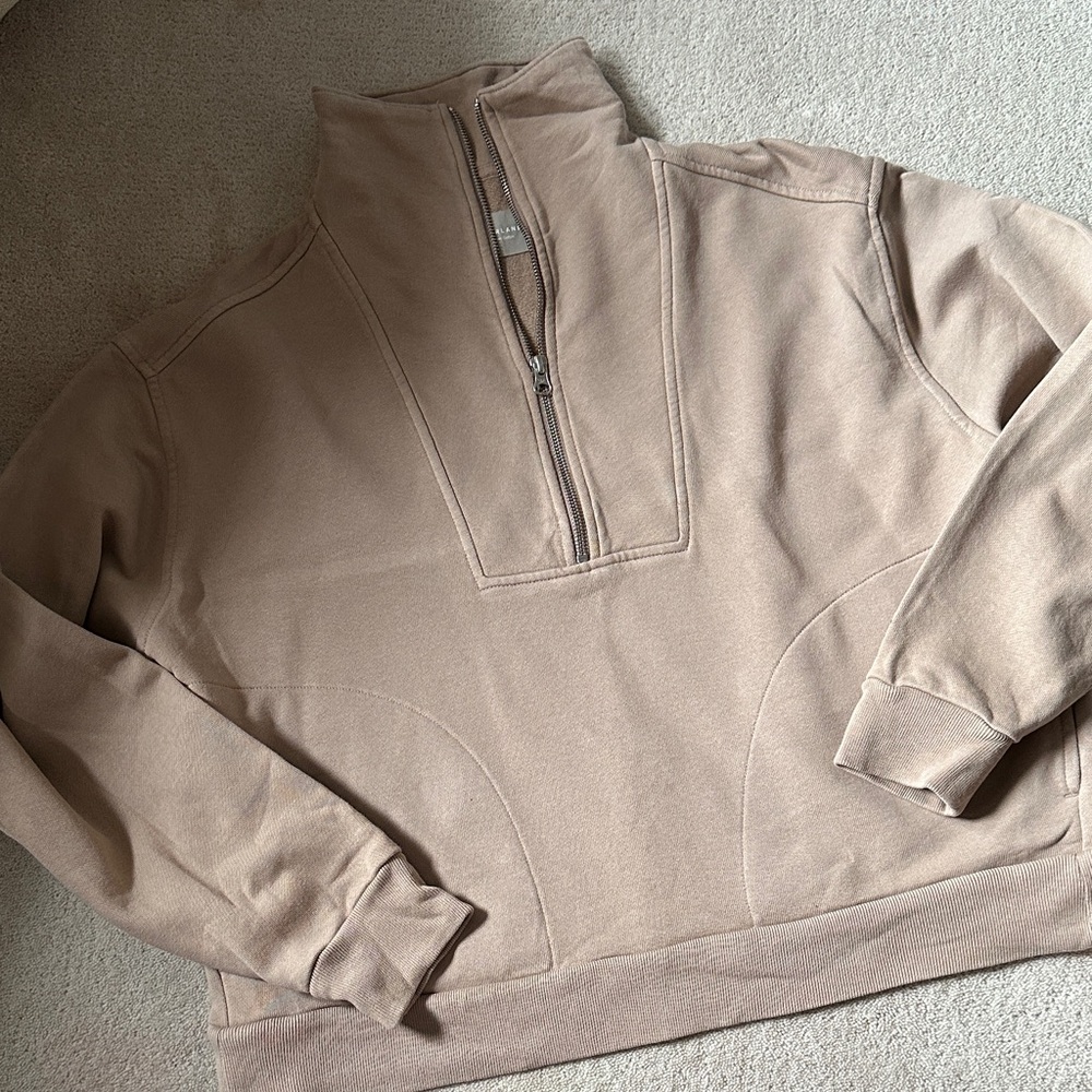 Everlane Tan Half-Zip Sweater!